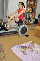 Watching mommy on the erg